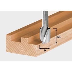 Spiralinė freza grioveliams FESTOOL HS Spi S8 D20/25, kotelis 8mm