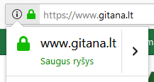 Duomenų apsauga - Gitana SSL Firefox naršyklėje